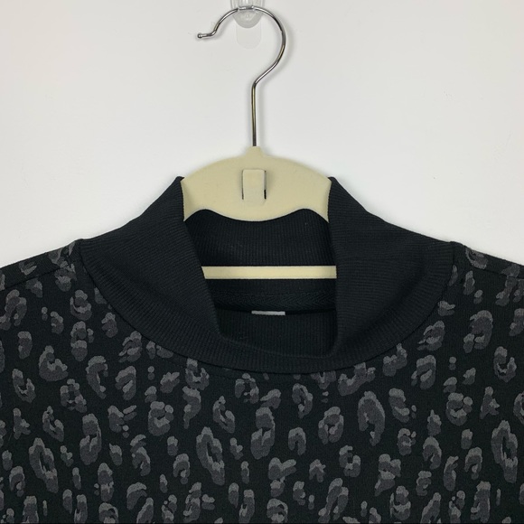 Old Navy Leopard Mock Neck Side Zip Sweatshirt - Picture 3 of 8